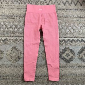 Bo + Tee Pink Ribbed Leggings Medium